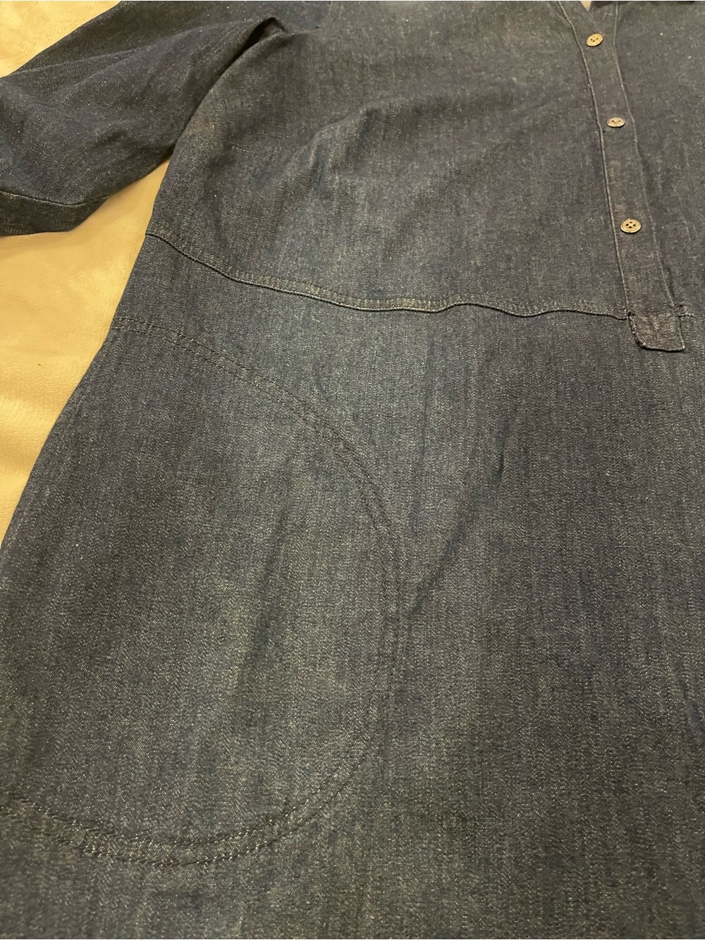 Women's J.Jill Denim Stretch Midi Utility Shirt Dress 1X - Picture 4 of 9